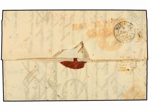 ✉ ESPAÑA: PREFILATELIA. 1853. CÓRDOBA a PALERMO (Italia). Ma