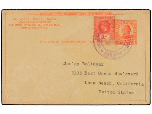 ✉ GILBERT Y ELLICE. (1930 CA.). TIBUTEUA to U.S.A. 3 cents U