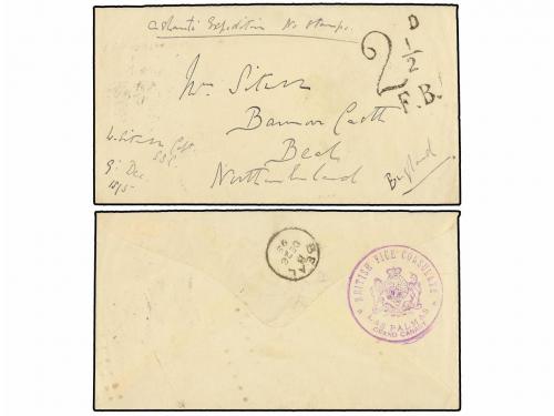 ✉ COSTA DE ORO. 1895. ASHANTI EXPEDITION. Stampless envelope