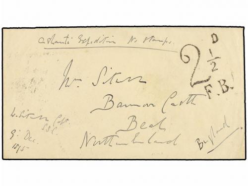 ✉ COSTA DE ORO. 1895. ASHANTI EXPEDITION. Stampless envelope
