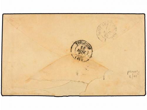 ✉ CUBA. 1863. SANTIAGO DE CUBA a FRANCIA. Circulada con sell