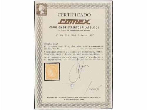 * ESPAÑA. Ed. 89. 12 cuartos naranja. Centraje excepcional. 