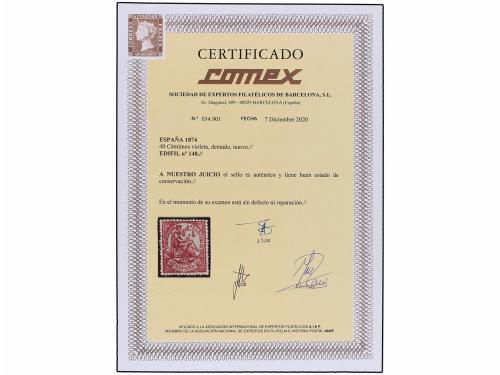 ** ESPAÑA. Ed. 148. 40 cts. violeta. Centraje y color excepc