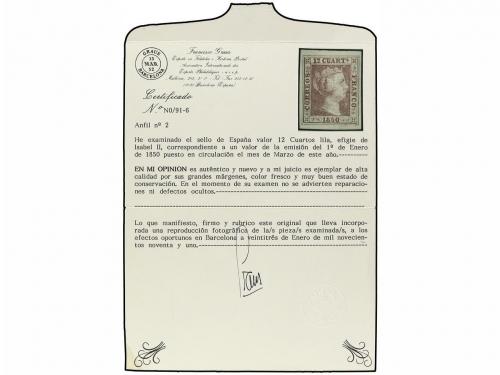 (*) ESPAÑA. Ed. 2. 12 cuartos lila. Extraordinario ejemplar,