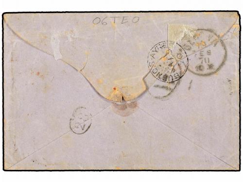 ✉ ARGENTINA. 1870. BUENOS AIRES a GÉNOVA. Circulada con sell