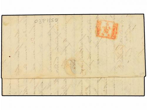 ✉ BRASIL. 1850. BAHÍA a GÉNOVA. Marca ovalada COMPAGNIA TRAN