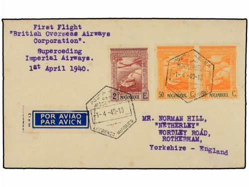 ✉ MOZAMBIQUE. 1940. MOZAMBQUE a INGLATERRA. PRIMER VUELO rea