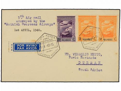 ✉ MOZAMBIQUE. 1940. MOZAMBIQUE a DUABÁN (Sudáfrica). PRIMER 