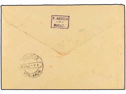 ✉ MACAO. 1934. MACAO a NOVA GOA (India Portuguesa). PRIMER V