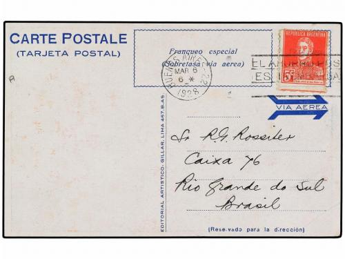 ✉ ARGENTINA. 1928 (6 Marzo). BUENOS AIRES a RIO GRANDE (Bras