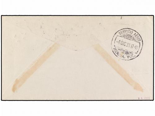 ✉ HONDURAS BRITANICA. 1931 (5 Diciembre). BELIZE to MERIDA (