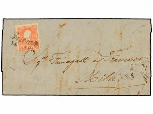 ✉ ITALIA ANTIGUOS ESTADOS: LOMBARDO-VENECIA. Sa. 25. 1859. 5