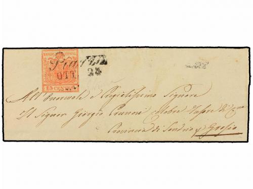 ✉ ITALIA ANTIGUOS ESTADOS: LOMBARDO-VENECIA. Sa. 6. 1850. 15