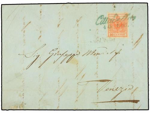 ✉ ITALIA ANTIGUOS ESTADOS: LOMBARDO-VENECIA. Sa. 6. 1850. 5 