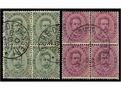 ° ITALIA. Sa. 45/48 (4). 40 cts. castaño, 45 cts. verde oliv