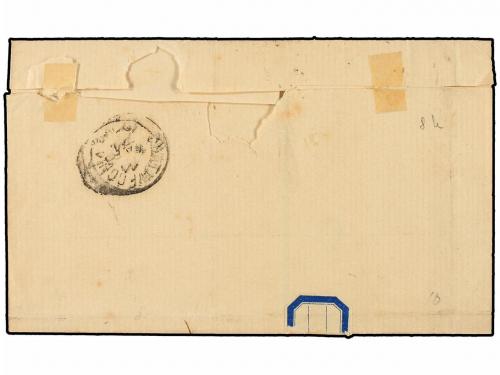 ✉ ITALIA. 1871. ROMA a CIVITAVECCHIA. Circulada con cuatro s