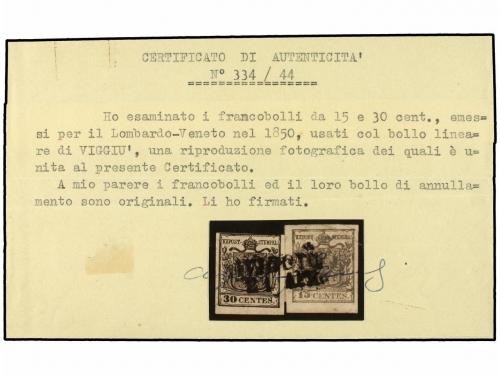 ° ITALIA ANTIGUOS ESTADOS: LOMBARDO-VENECIA. Sa. 6 + 9. 15 c