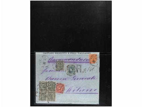 ✉ ITALIA. Sa. 39, 40, 45, 46. 20 cts. naranja, 25 cts. azul,