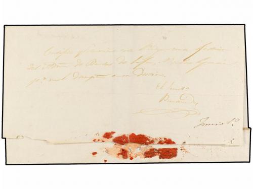 ✉ ECUADOR. 1842. CUENCA a LOJA. Envuelta de carta certificad