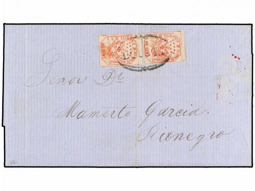 ✉ COLOMBIA. Sc. 26a (2). 1863. BOGOTÁ a RÍO NEGRO. Carta com