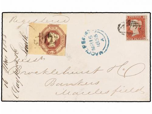 ✉ GRAN BRETAÑA. Sg. 17, 60. 1855. LOUTH to MACCLESFIELD. 1d.