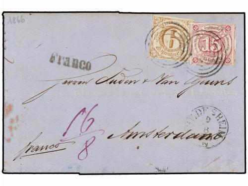 ✉ ALEMANIA ANTIGUOS ESTADOS: TOUR Y TAXIS. Mi. 24, 34. 1866.