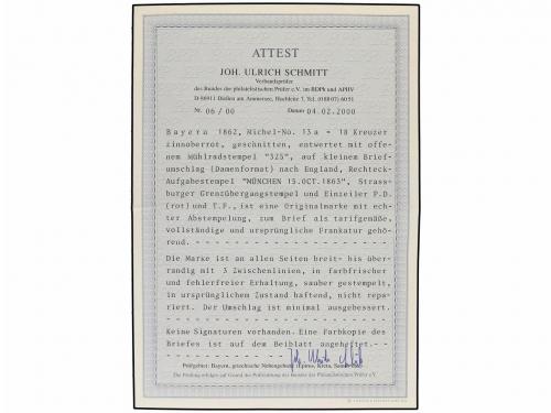 ✉ ALEMANIA ANTIGUOS ESTADOS: BAVIERA. Mi. 13a. 1863. MUNCHEN