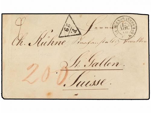✉ ARGENTINA. 1866. BUENOS AIRES a SAINT GALLEN (Suiza). Sobr