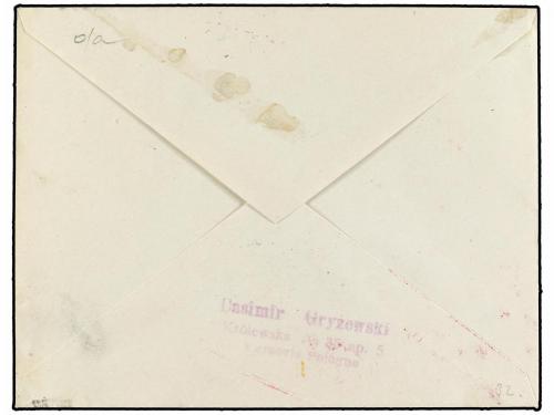 ✉ POLONIA. 1925 (10-III). WARSAWA to DANZIG. 30 gr. and vert
