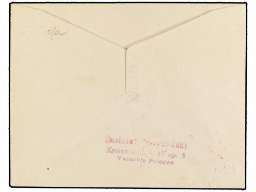 ✉ POLONIA. 1925 (5-V). WARSAWA to DANZIG. 30 gr. and strip o