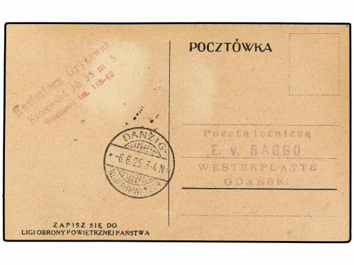 ✉ POLONIA. 1925 (5-VI). WARSAWA to DANZIG. 15 gr. (2), 5 gr.