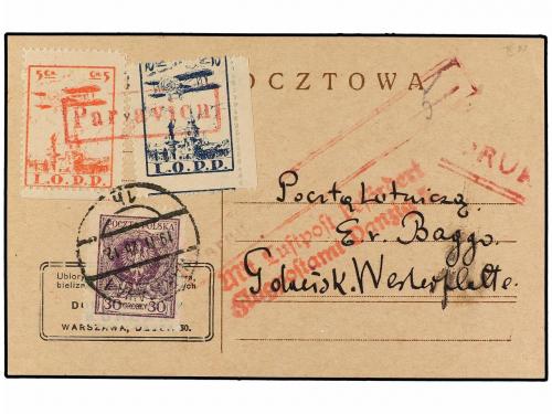 ✉ POLONIA. 1925 (19-II). WARSAWA to DANZIG. 30 gr., 5 gr. or