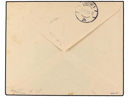 ✉ POLONIA. 1929 (30-IV). WARSAWA to LWOW. 1 gr., 2 gr. and 3