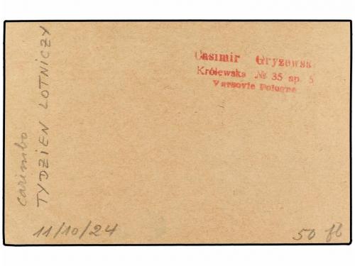 ✉ POLONIA. 1924 (11-X). WARSAWA to BUCAREST. 3 gr. (2) and 1