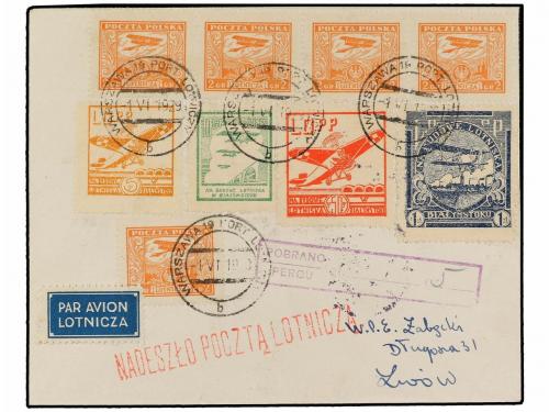 ✉ POLONIA. 1929 (1-VI). WARSAWA to LWOW. 2 gr. (5), 5 gr. or