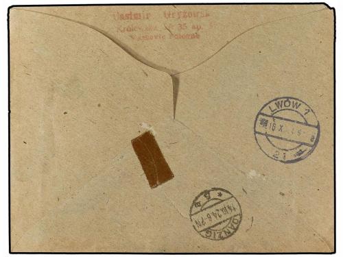 ✉ POLONIA. 1924 (14-X). WARSAWA to DANZIG. 15 gr. and 40 gr.