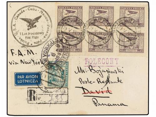 ✉ POLONIA. 1930 (29-V). WARSAWA to DAVID (Panama). RAID POLA