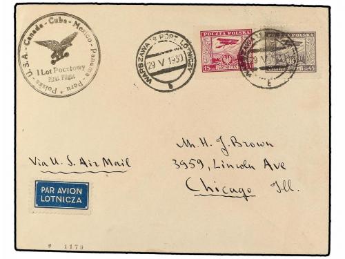 ✉ POLONIA. 1930 (29-V). WARSAWA to CHICAGO (U.S.A.). RAID PO