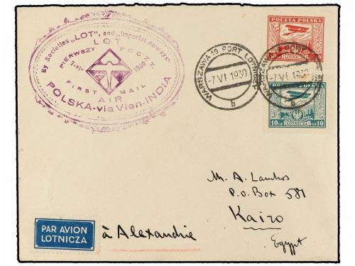 ✉ POLONIA. 1930 (7-VI). WARSAWA to CAIRO (Egypt). RAID WARSA