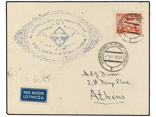 ✉ POLONIA. 1930 (7-VI). WARSAWA to ATHENS (Greece). RAID WAR