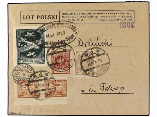 ✉ POLONIA. 1926 (28-VIII). WARSAWA to TOKYO. RAID of Captain