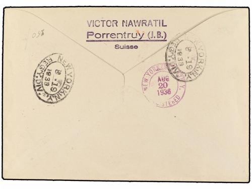 ✉ POLONIA. 1936 (12-VIII). WARSAWA to NEW YORK. 20 gr., 50 g