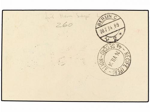 ✉ POLONIA. 1934 (18-VII). WARSAWA to RECIFE (Brazil). 5 gr.,