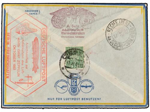 ✉ POLONIA. 1933 (11-X). POLAND to PERNAMBUCO (Brazil). 30 gr