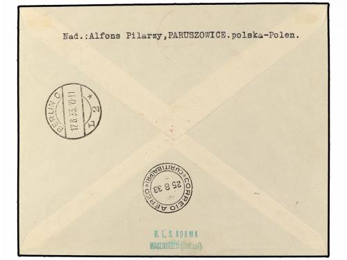 ✉ POLONIA. 1933 (25-VIII). RYBNIK to CURITIBA (Brazil). 45 g