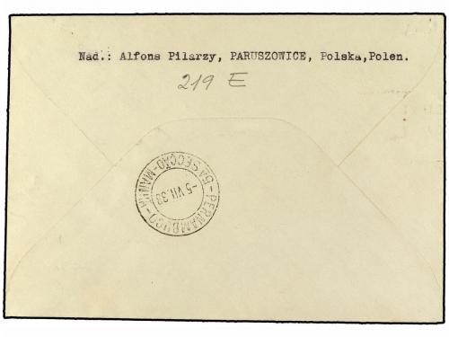 ✉ POLONIA. 1933 (24-VI). LAZISKA GORNE to PERNAMBUCO (Brazil