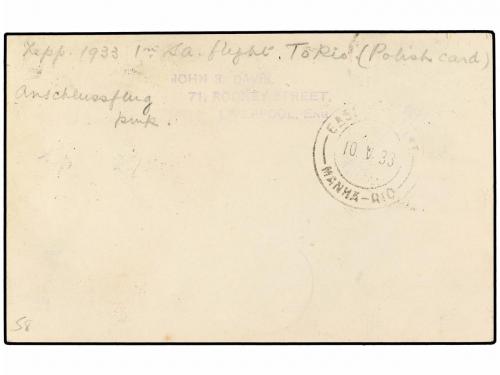 ✉ POLONIA. 1933 (4-V). WARSAWA to RIO DE JANEIRO (Brazil). 1