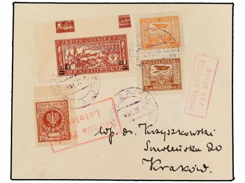 ✉ POLONIA. 1926 (9-XI). WARSAWA to KRAKOW. 2 gr., 3 gr. and 