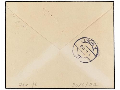 ✉ POLONIA. 1927 (31-VI). WARSAWA to LWOW. 3 gr. (2), 5 gr., 