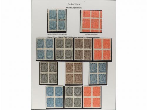 ✉ PARAGUAY. 1879-87. COLECCIÓN montada en hojas de álbum con